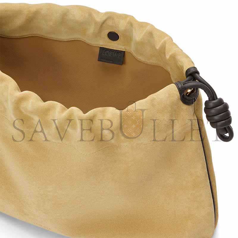 LOEWE LARGE FLAMENCO PURSE SUEDE CALFSKIN A411FPDX12GOLD (41*26*9cm)